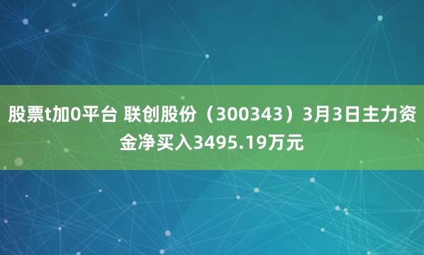 股票t加0平台 联创股份（300343）3月3日主力资金净买入3495.19万元