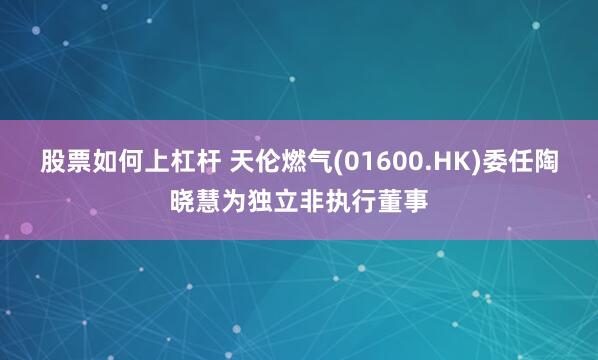 股票如何上杠杆 天伦燃气(01600.HK)委任陶晓慧为独立非执行董事