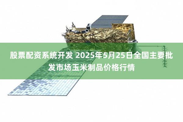 股票配资系统开发 2025年5月25日全国主要批发市场玉米制品价格行情