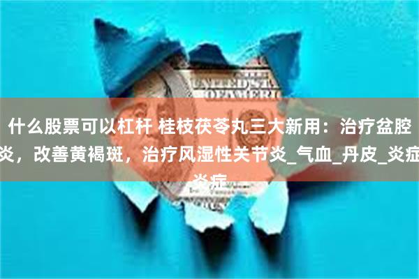 什么股票可以杠杆 桂枝茯苓丸三大新用：治疗盆腔炎，改善黄褐斑，治疗风湿性关节炎_气血_丹皮_炎症
