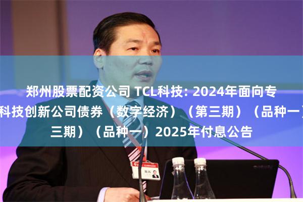 郑州股票配资公司 TCL科技: 2024年面向专业投资者公开发行科技创新公司债券(数字经济)(第三期)(品种一)2025年付息公告