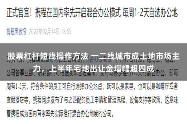 股票杠杆短线操作方法 一二线城市成土地市场主力，上半年宅地出让金增幅超四成